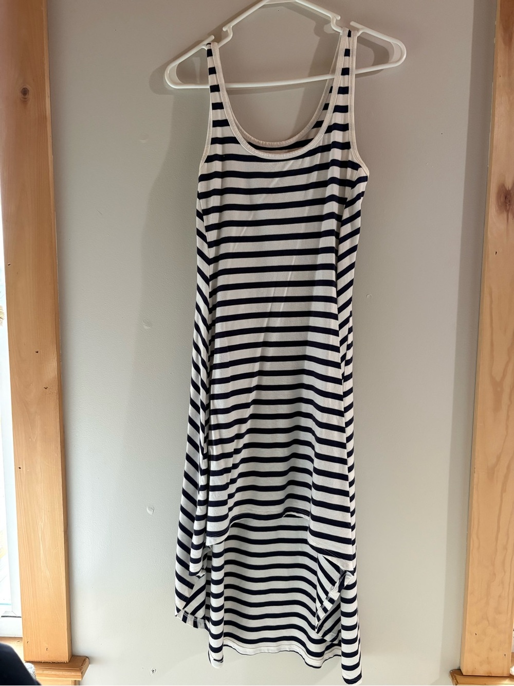 Striped Navy and White Tank Midi Dress